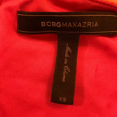 BCBG Maxazria Debra Color Block Pink Orange Dress
