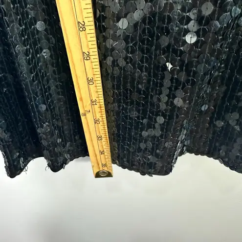 Nite Line Black Sequin Dress Womens 6 Bodycon Short Sleeve Cocktail Edgy Glam