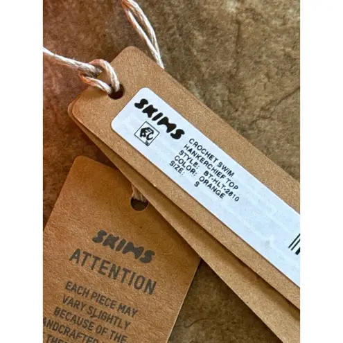 SKIMS Crochet Swim Handkerchief Top Orange Size Small