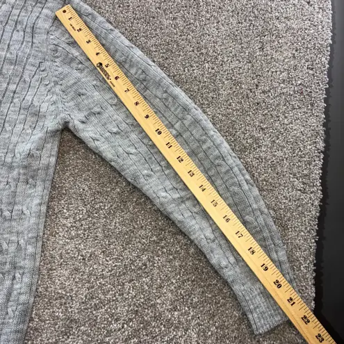 VTG Society Knit Cable Knit Crew Neck Sweater Pullover Acrylic Gray Womens Size M