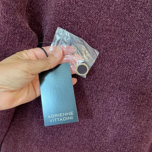 Adrienne Vittadini Women Burgundy Chenille Blazer Jacket Medium Button Front NWT