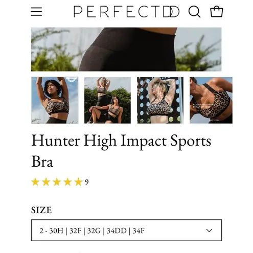 PerfectDD Hunter High Impact Sports Bra Size 2