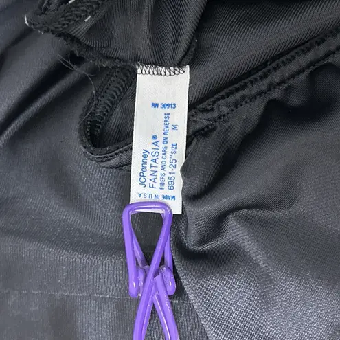 Vintage JCPenney Fantasia Half Slip Size Medium Black Slit Lace ILGWU Union USA