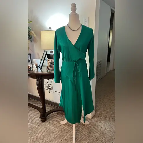Cushnie x Target Emerald Green Midi Dress Women’s Size 2 Long Sleeve