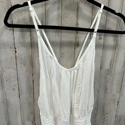 prAna New! White Fernie Wide Leg Lightweight Beachy Jumpsuit Womens Size Large