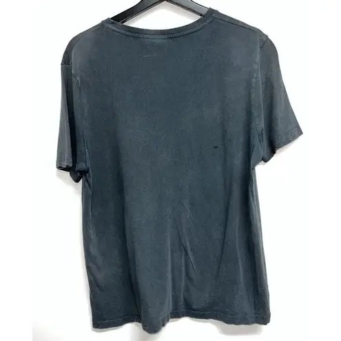 AC/DC AC DC Womens Graphic T-shirt Size 8 Gray Blue Cut Out Tee Blow Up Your Video