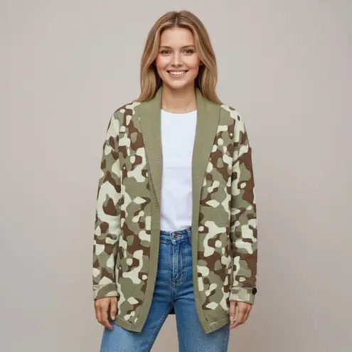One Teaspoon  Camo Knit Open Front Cardigan Jacket – Style 14644 – Size Small NWT
