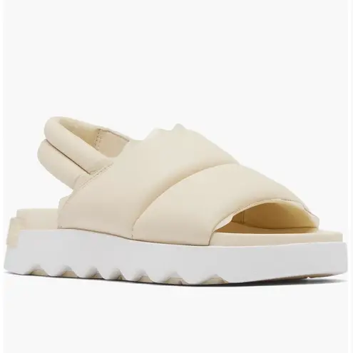 Sorel Viibe Slingback Sandals Honey White Leather Size 8.5 NWT