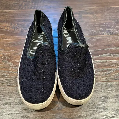 Sam Edelman  Becker Navy Blue Shimmer Slip On | 7.5