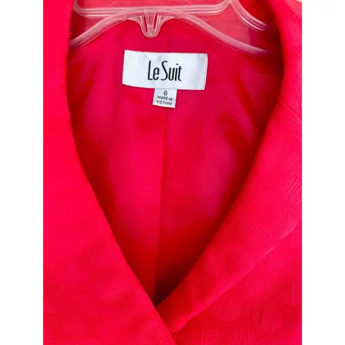 Le Suit Royal Coral Red Blazer Top Sz 8 Business Casual