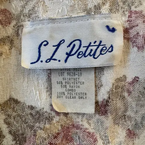 Vintage ‘90s SL Fashions Cream Floral Print Button Front Lightweight Jacket Pink