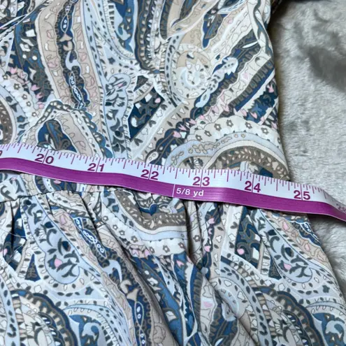 Grace Karma Tiered Dress Womens XL Paisley Long Sleeve Ruffle Collar Bohemian Blue Size 1X