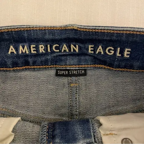 American Eagle America Eagle Distressed High Rise Denim Mini Skirt, Blue, Size US2, EUC