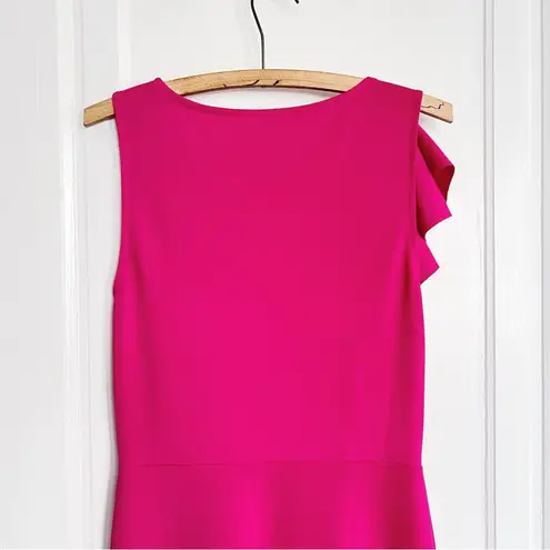 Maje • Romana Stretch-Crepe Maxi Dress gown fuchsia pink ruffle asymmetrical