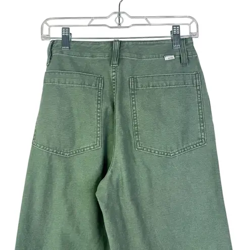 MOTHER MAJOR SNEAK FRAY in Green ROGER THAT Wide Leg Raw Hem Size 23 Army Green