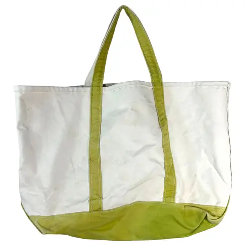 L.L. Bean Vintage 90s Boat and Tote Canvas Green Accents Bag