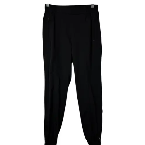 Old Navy  Womens Stretch Tech Pants Black size M Tall Dry Quick Jogger Zip Ankle - Image 6