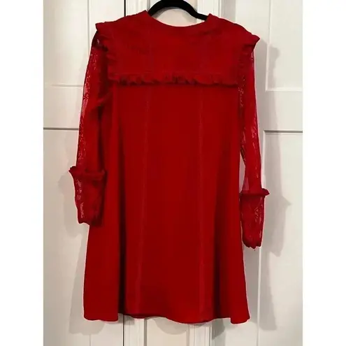 Andree by Unit  small red lace sleeved dress