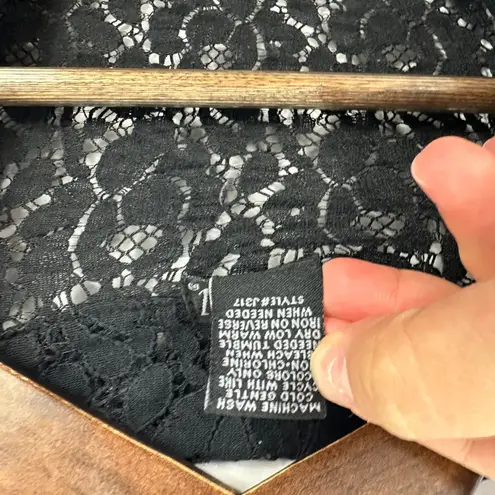 Wet Seal  Blazer M‎ Black Lace Crochet Open Front Floral Sheer Y2K Party Romantic - Image 3