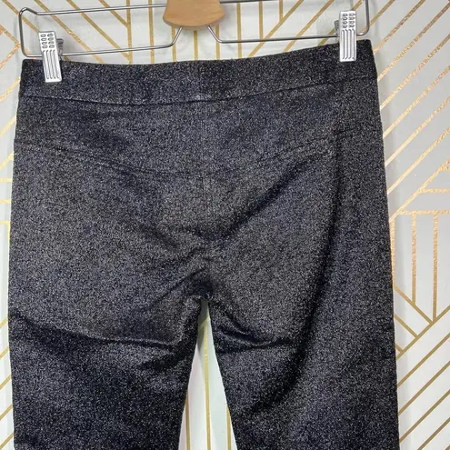 Alexander Wang Drainpipe Pants Skinny Stretch Glitter Metallic Black Size 0