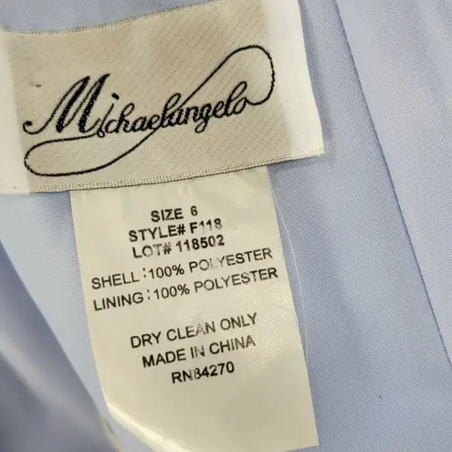 Michelangelo Gown Womens 6 Blue Beaded Whimsical Fairy Corset Halter Prom Dress