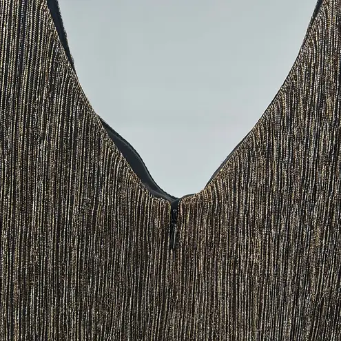 Joseph Ribkoff black bronze gold V-Neck Cocktail swing Dress 10 fit and flare