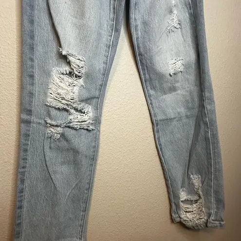 Ymi  Light Blue Distressed Women's Mom Jeans