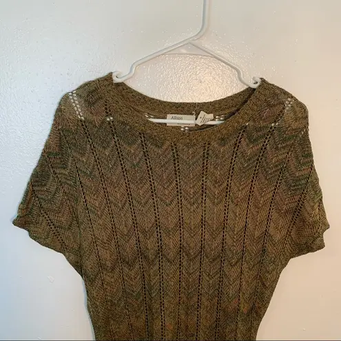 Allison Brittney  Short Dolman Sleeve Sweater Green