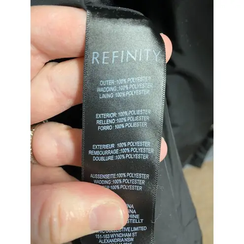 City Chic Puff Vibes Jacket Women's Large Black 100% Polyester Full Zip B73