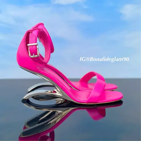 Alexander McQueen 80mm Arc calfskin leather architectural-heel sandals size 39