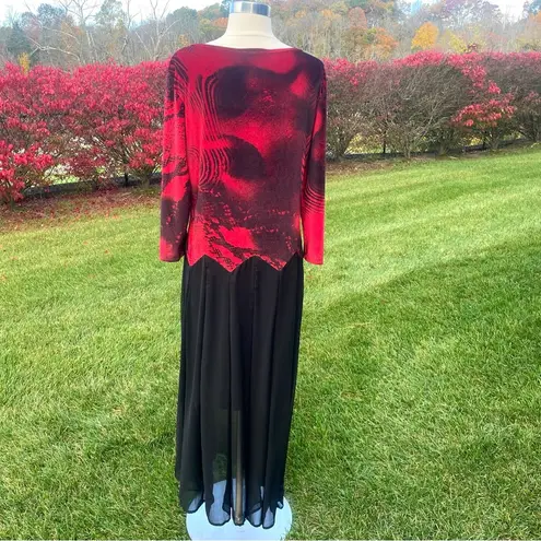 The Pyramid Collection red & black velvet Goth Dress Size L