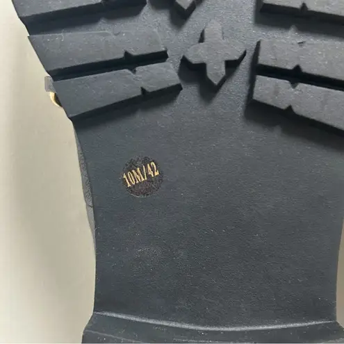 Jessica Simpson  Black Pebble Leather Gold Tone Chain Disila Platform Loafers 10