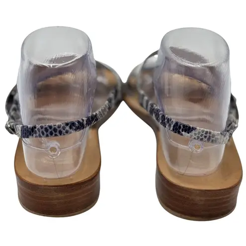 Made in Italy Il Sandalo Caprese 39 ,8 Snakeskin Silver Leather Handmade Sandals