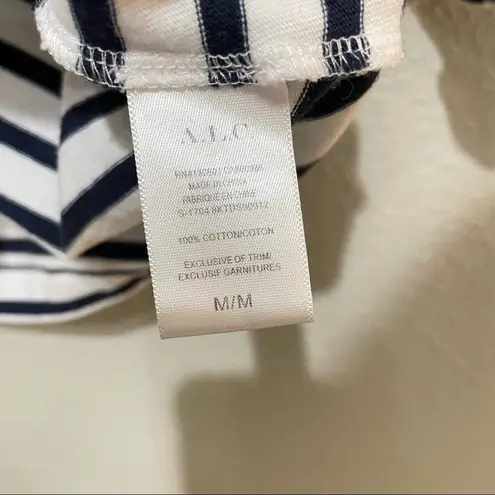 ALC Frank ALC White & Black Striped Mini Dress Shoulder Cut Out Details Womens M Tunic