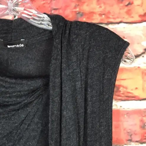 LA Made Black  Revolve Sleeveless Draped Angora Knit Top