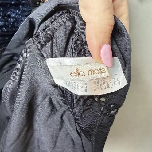 Ella Moss One-Piece Halter Swimwear V-Neck Black Swimsuit Women's Size L