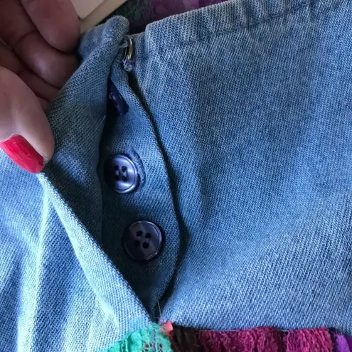 Sandy Brand Skirt XL NWT Artsy Festive Front Button Elastic Stretch ba…