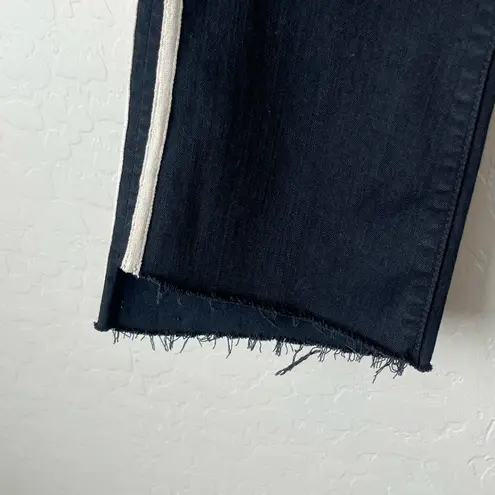 Mother jeans insider crop fray jeans black side stripe 27