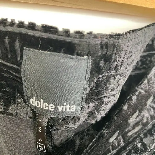 Dolce Vita Black Geometric Silk Blend Skinny Pants Women's Size Extra Small XS