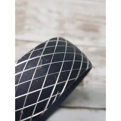 Vintage Bracelet Black & Silver Tone Criss