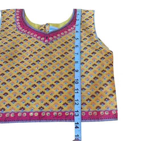 Disha Light Weight Women Dori Yellow Floral Printed Vest 30