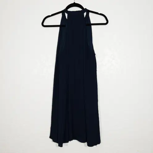 THML Navy Blue Embroidered Tassel Shift Dress Size Large
