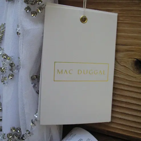 Mac Duggal 10873 Womens BEADED SLEEVELESS HIGH NECK CUT OUT COLUMN GOWN Dress