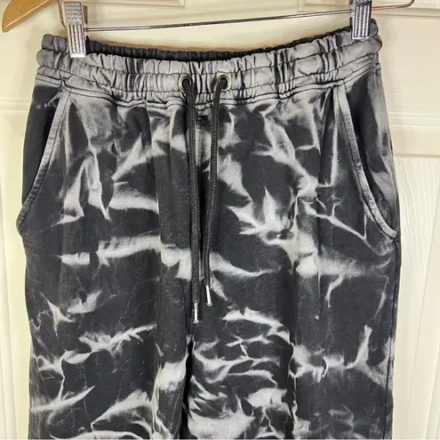 Missguided Black and White Tie Dye Elastic Waist Joggers Size 6 Loungewear