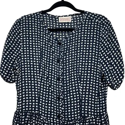 Stefanel Womens Dress Large Button Front Maxi Relaxed Modest Semi Formal Event Blue