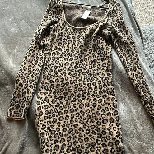 Francesca's Francesca’s Leopard Sweater Dress