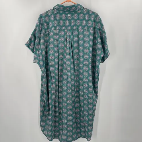 JETTY Shirt Dress Large Atlantis Tunic Beach Coverup Travel Resort Vacation Surf Green