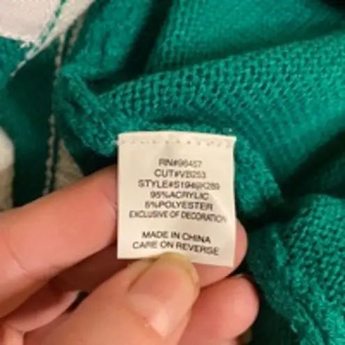 Eyeshadow Y2K Striped Knit Jumpsuit Retro Green Wide Leg Overalls  Size S thumbnail 6