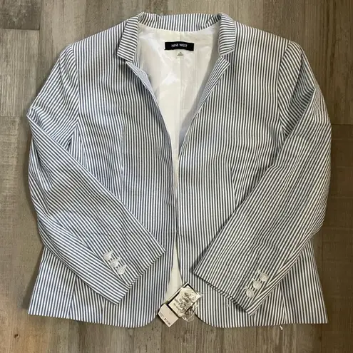 Nine West NWT  size 14 blue and white striped blazer