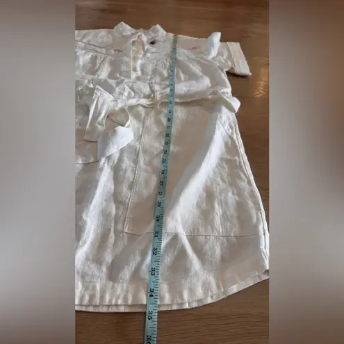 Outerknown linen cotton blend short sleeve white dress size small NWT